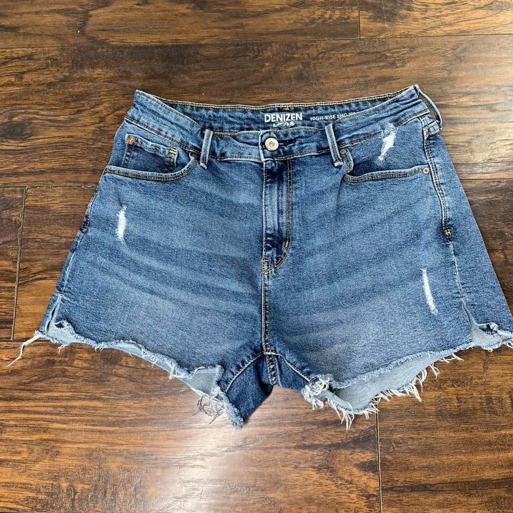 Denizen from Levi's Women's Frayed Blue Jean Shorts
